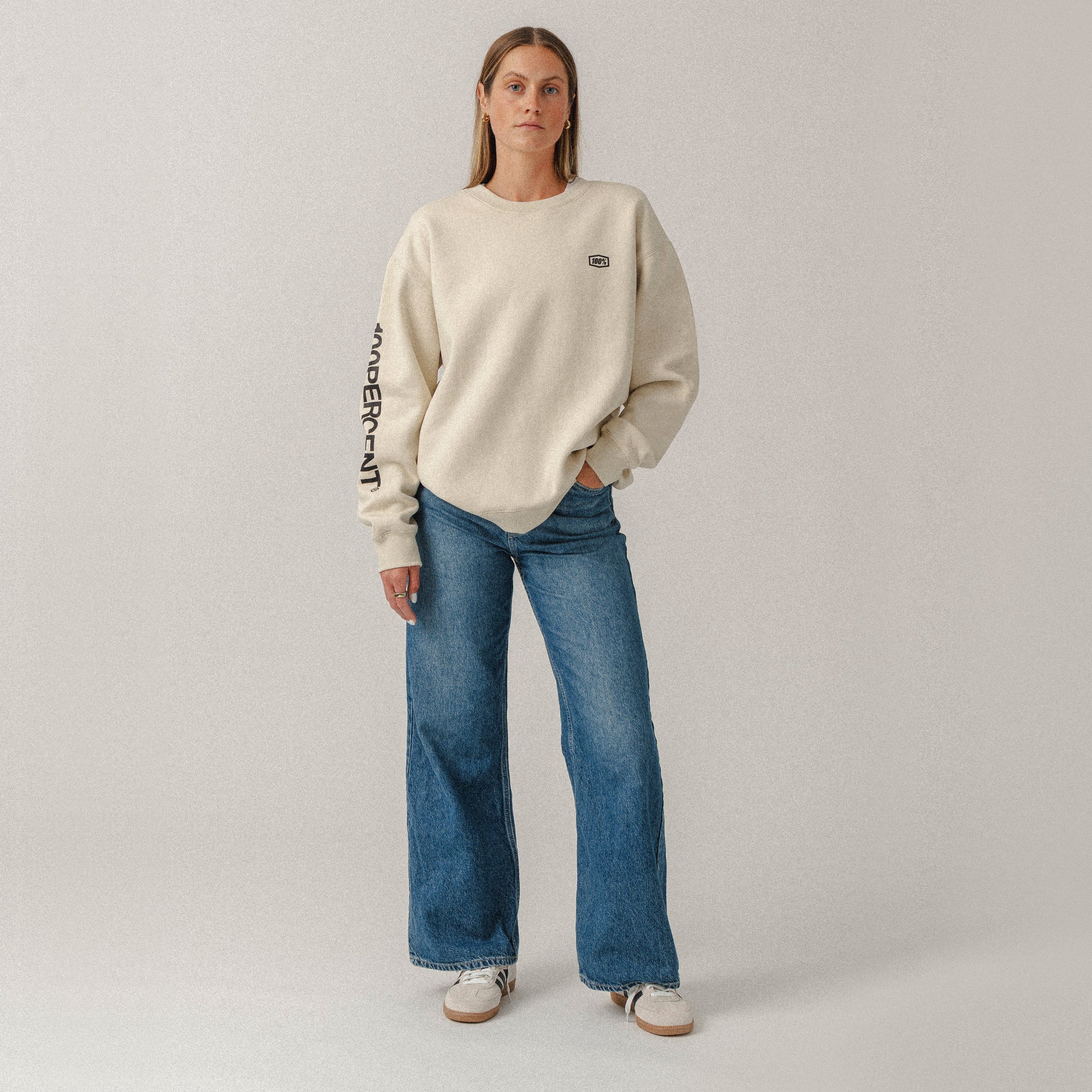 ROOTS Pullover Crewneck Fleece Bone - Secondary