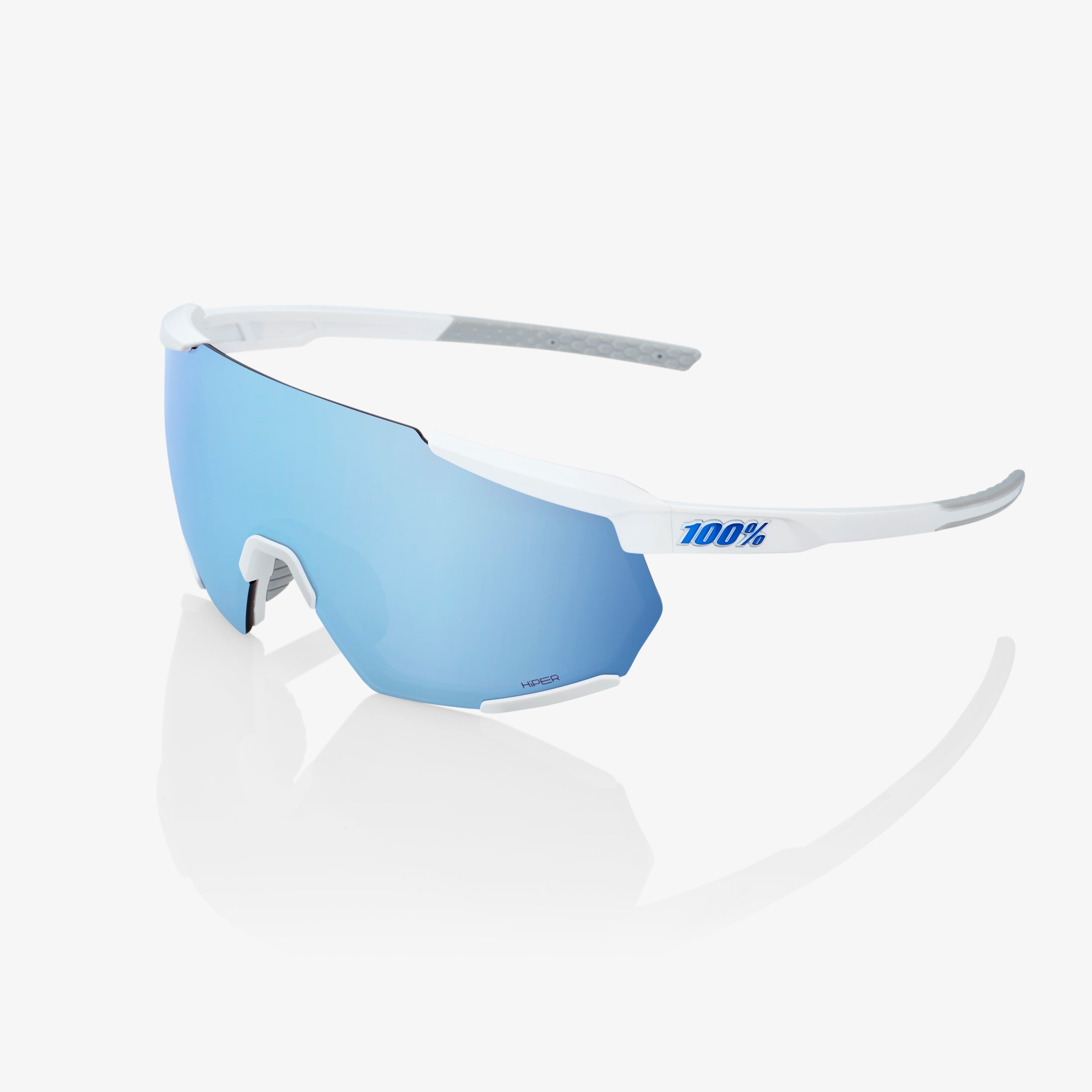 RACETRAP® 3.0 - Matte White - HiPER Blue Multilayer Mirror Lens