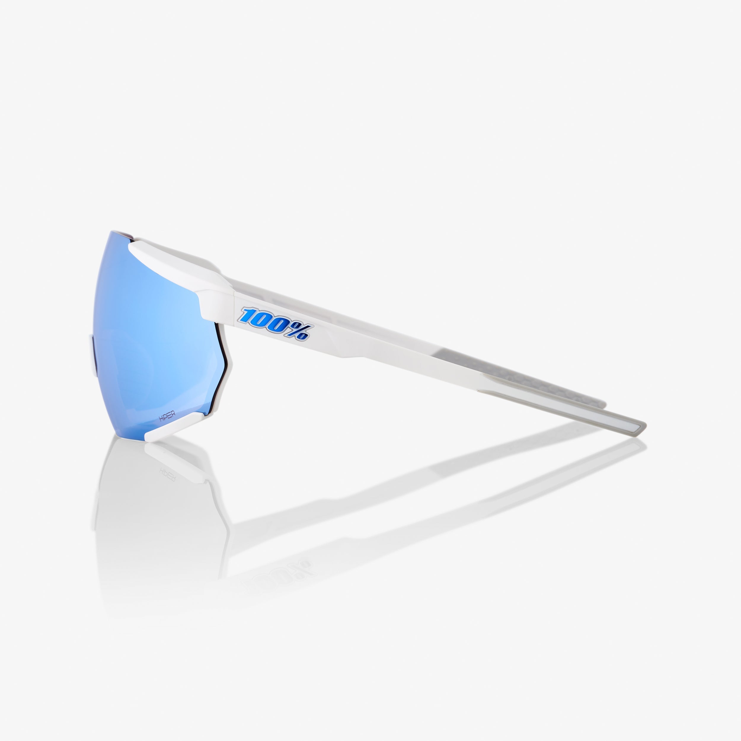 RACETRAP® 3.0 - Matte White - HiPER Blue Multilayer Mirror Lens