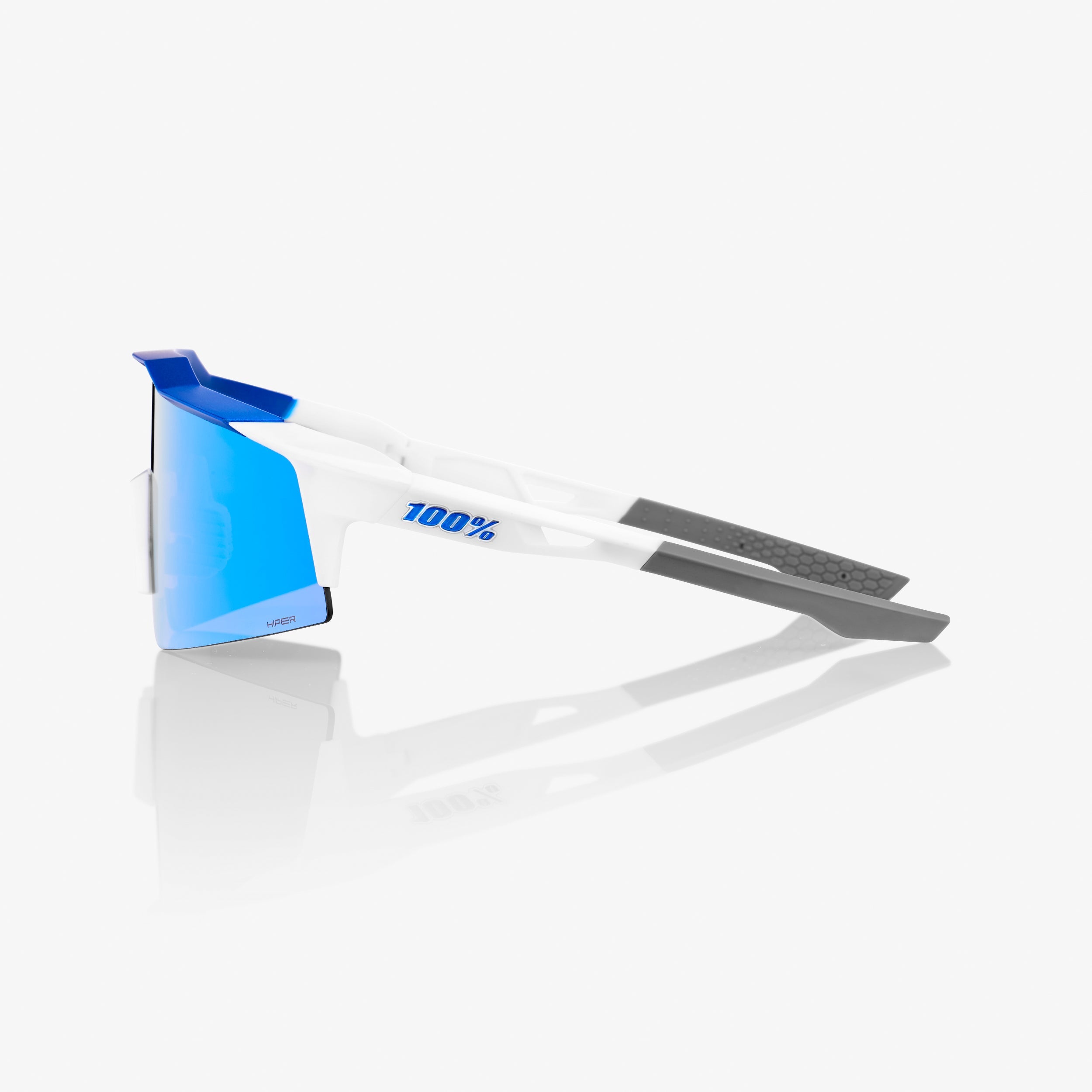 SPEEDCRAFT® SL - Matte White/Metallic Blue - HiPER® Blue Multilayer Mirror Lens