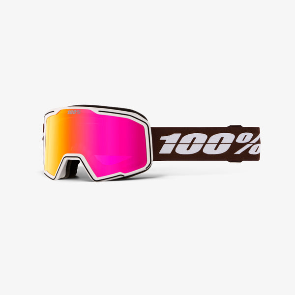 VALNOR Goggle White Chocolate Dark Red Mirror Lens