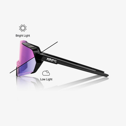 KORBIN Gloss Black Purple Mirror Photochromic Lens