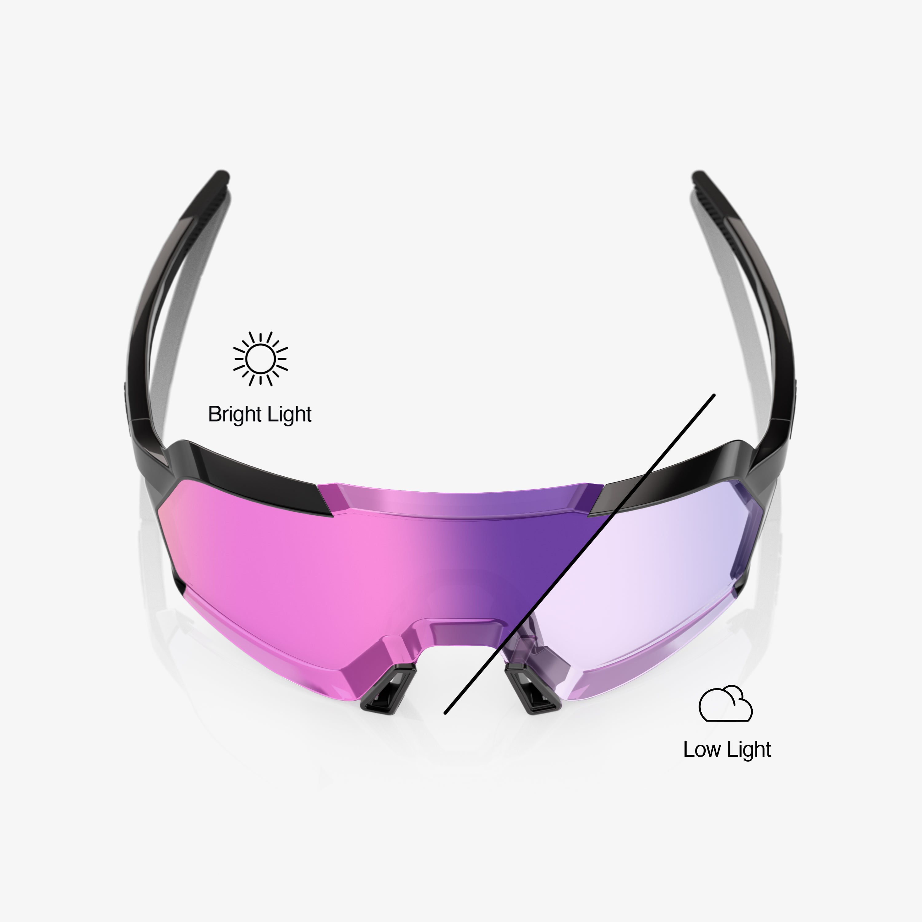 KORBIN Gloss Black Purple Mirror Photochromic Lens