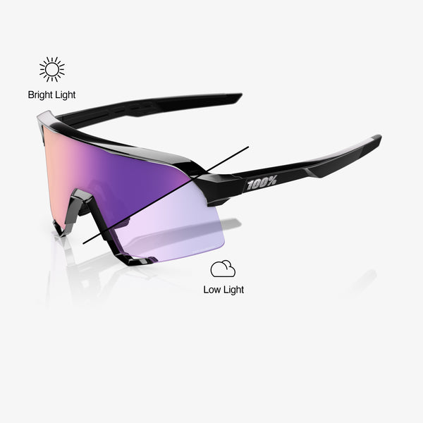 S3 - Gloss Black - Purple Mirror Photochromic