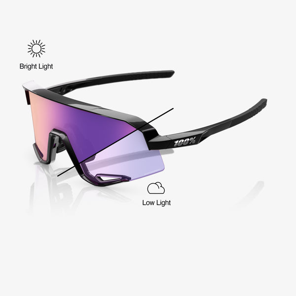 SLENDALE - Gloss Black - Photochromic Purple Mirror