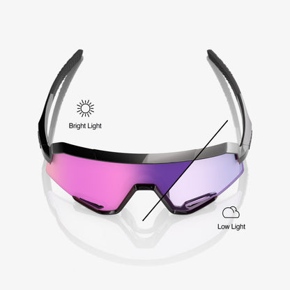 SLENDALE - Gloss Black - Photochromic Purple Mirror