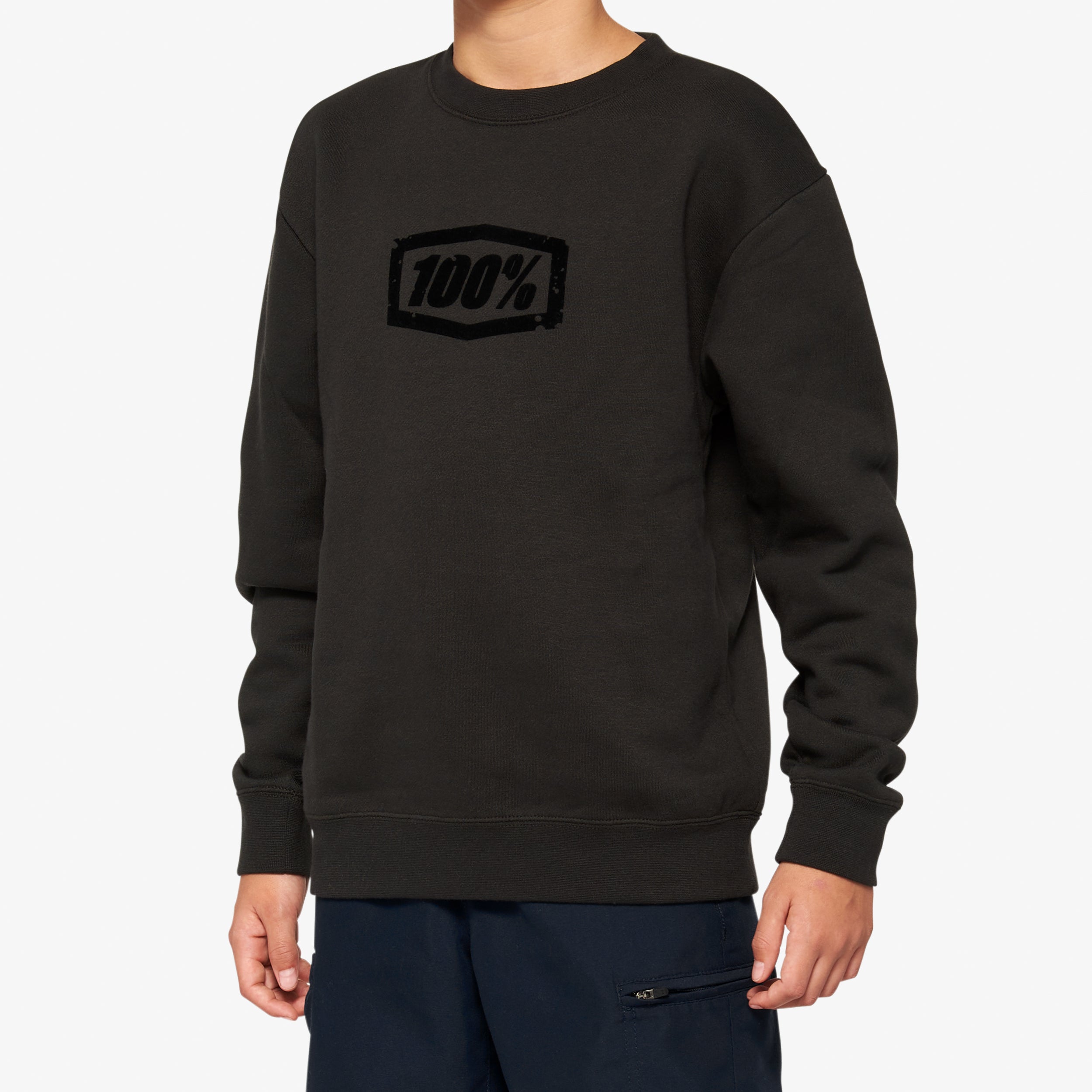 AVALANCHE YOUTH Pullover Crewneck Fleece Light Black