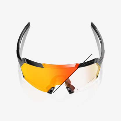 KORBIN - Gloss Metallic Black - Orange Flash Mirror Photochromic