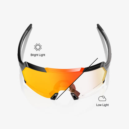 KORBIN - Gloss Metallic Black - Orange Flash Mirror Photochromic