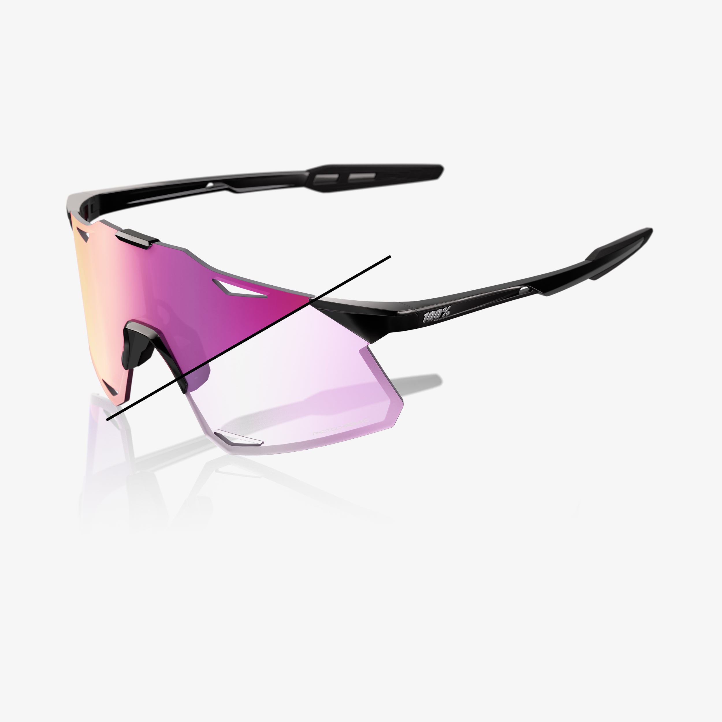 HYPERCRAFT - Gloss Black - Photochromic Purple Mirror